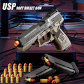 USP Clip Toy Gun Pistol with Continuous Shooting, 100 Bullets & 2 Magazines Rapid Fire Foam Blaster for Kids Boys Girls Ages 6+
