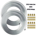 3/16" Brake Line Tubing Kit – Copper Nickel 25ft with 32 Fittings & Stainless Steel Clamps | Brake Line Repair Kit for American Cars & Most