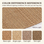 Braided Woven Indoor Rug with 2 x 3-Foot to 6 x 9-Foot Sizes and One Two-Piece Gray Mat Set