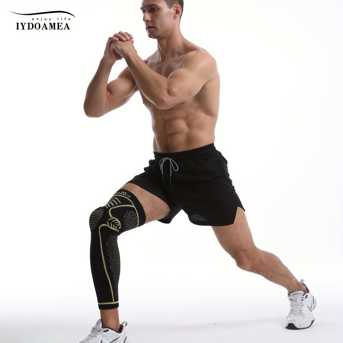 Copper Full Leg Knee Brace Compression Sleeve with Patella Gel Pad & Metal Side Stabilizers – 60% Copper Ions Infused Knee Support for Men