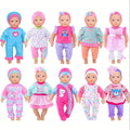 10-Outfit Doll Clothes Set for 10–14-Inch Baby Dolls with Sleepers, Dresses, Tops, Pants and Headwear