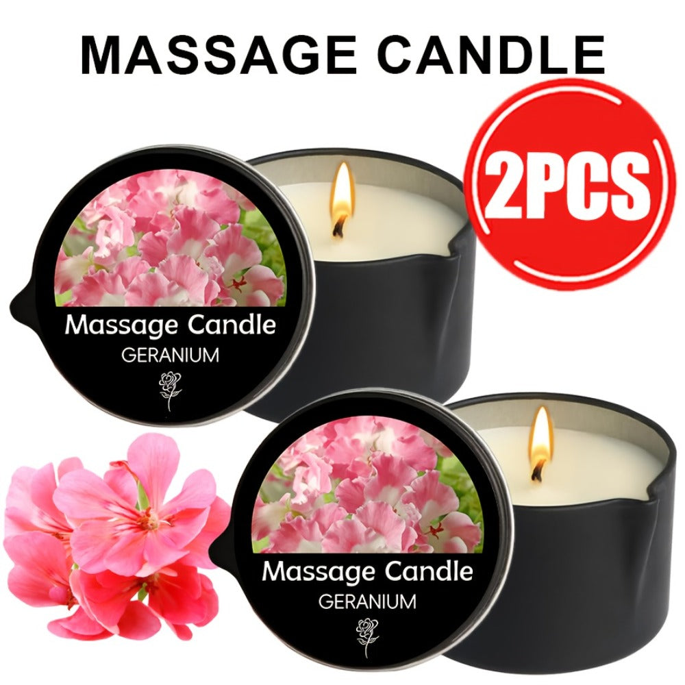 Black-Tin Massage Candle with Scent and Pack-Count Options for Spa, Pedicure and Body-Oil Use