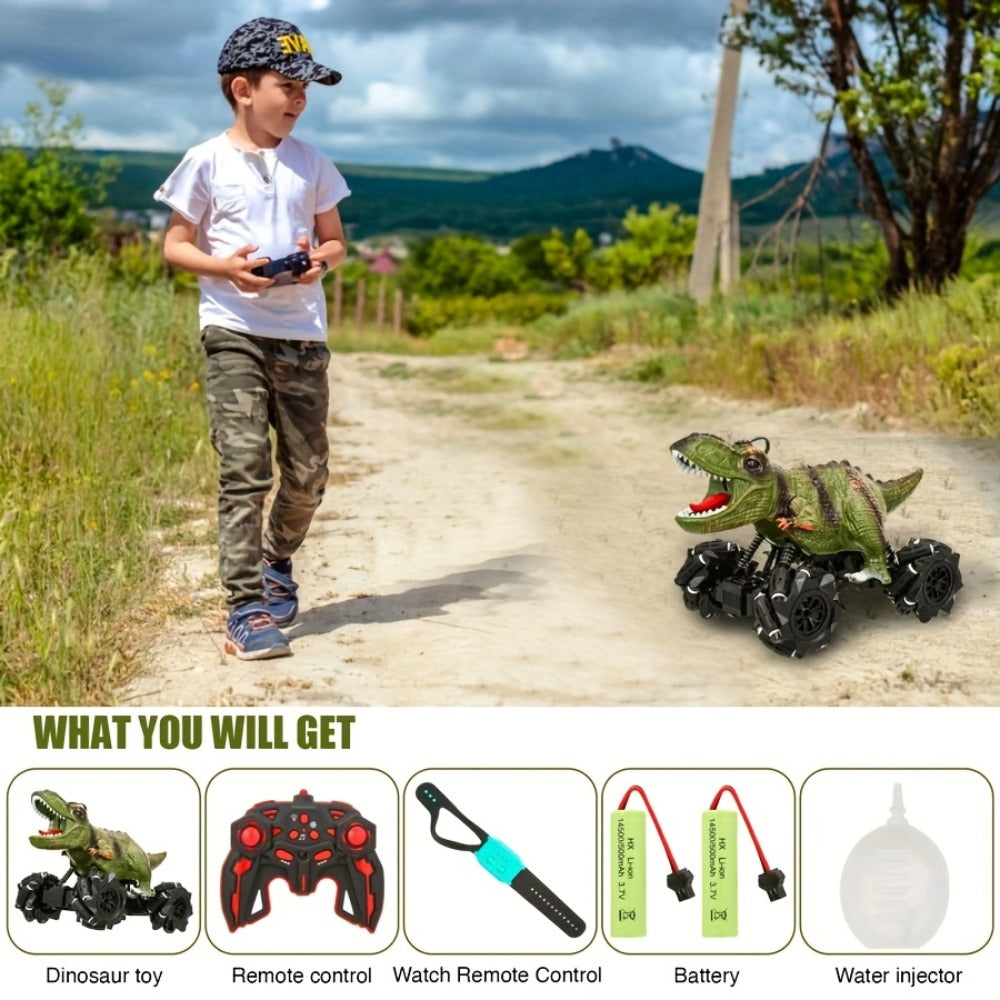 Monster Stunt RC Car with LED Lights Sound & Mist Spray – 360° Drift Remote Control Monster Truck, All-Terrain Indoor Outdoor Toy for Boys