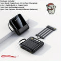 Power Bank 10000mAh with Built-In Cable Set, 5W/15W/22.5W selections, Display and Lanyard for Travel
