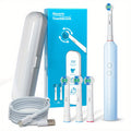 Electric Toothbrush for Adults, Rechargeable 4 Brush Heads 3 Cleaning Modes Smart Timer IPX7 Waterproof USB Quick Charge 600mAh Round Head