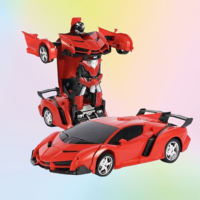 Transforming RC Robot Car for Kids 2.4GHz, One-Button Deformation Stunt Car 360 Drift LED Lights