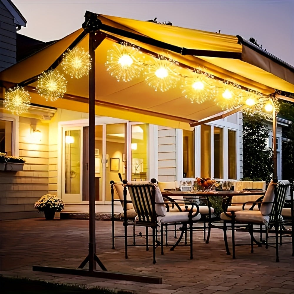 Solar Starburst Lantern Fairy Lights Outdoor 5 Pack 450 LED – Remote & Timer, 8 Modes, Adjustable Brightness