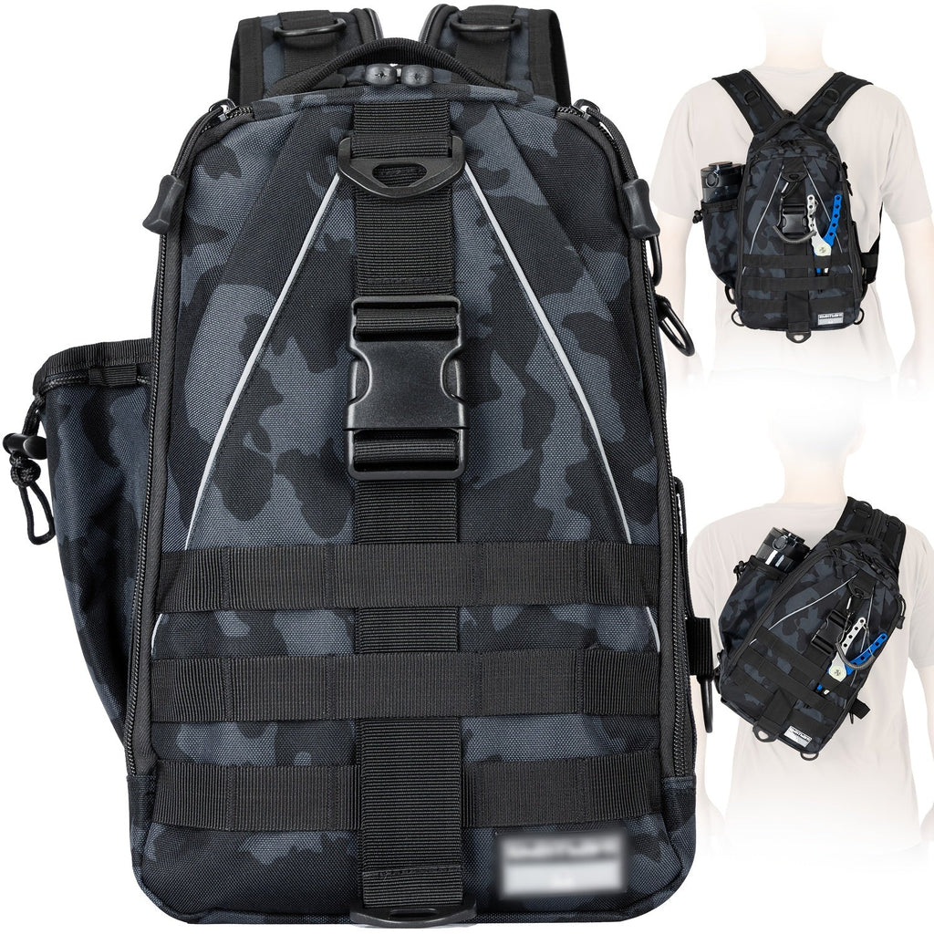 Waterproof Fishing Backpack Tackle Sling Bag – Rod Holder Daypack for Shore, Kayak & Fly Fishing | Men Women Outdoor Gear