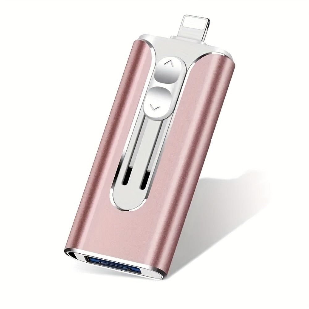 USB Flash Drive 4-in-1 USB 3.0 OTG Photo Drive with 128GB or 256GB Capacity, Four Connectors and Four Colors