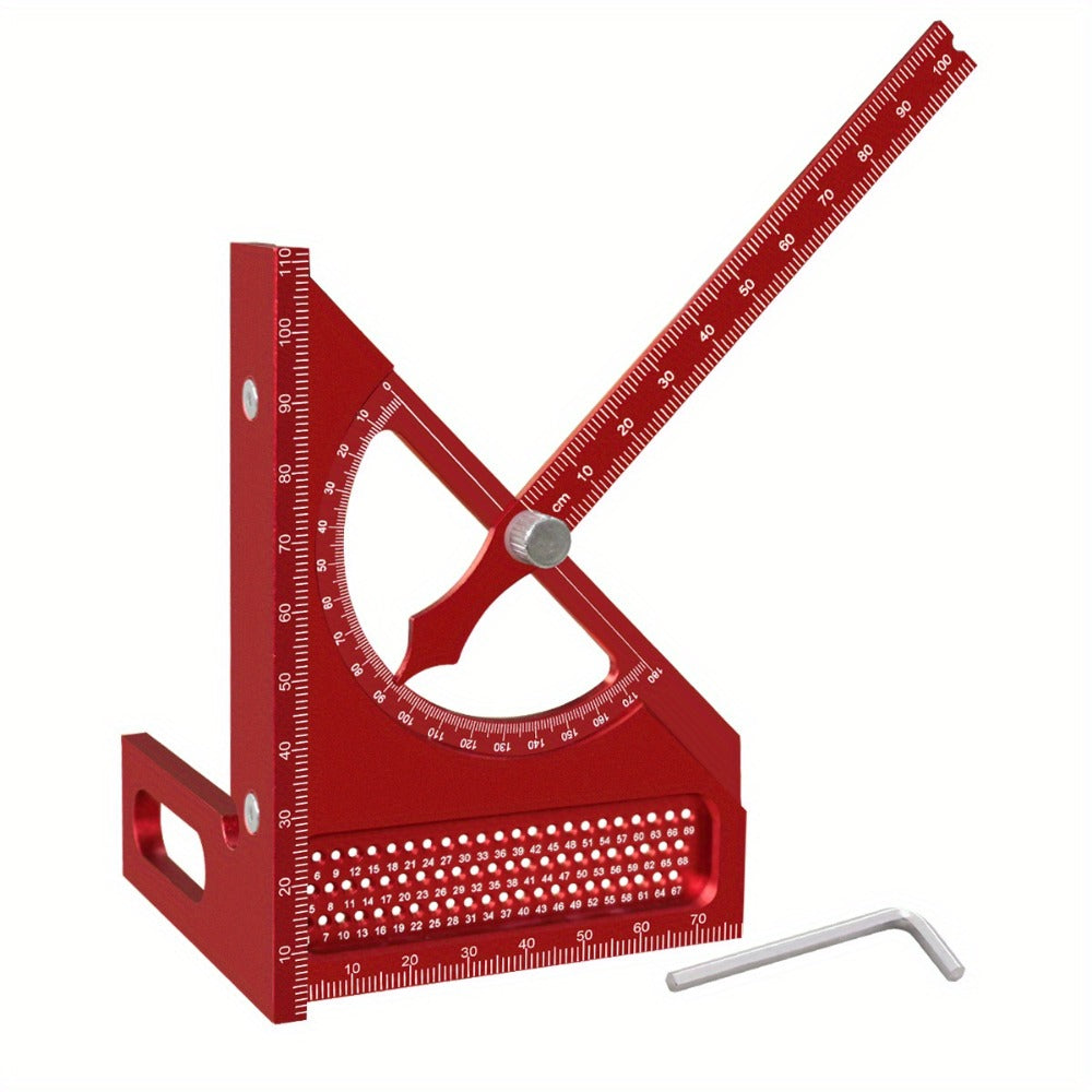 Adjustable 3D Carpentry Square Set 180° Rotating Aluminum Alloy Triangle Ruler T-Square for Entryways, Bedrooms and Living Spaces