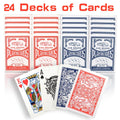 Bulk Playing Card Set with 6-, 12- or 24-Deck Options in Red, Blue or Mixed Color Packs for Group Games