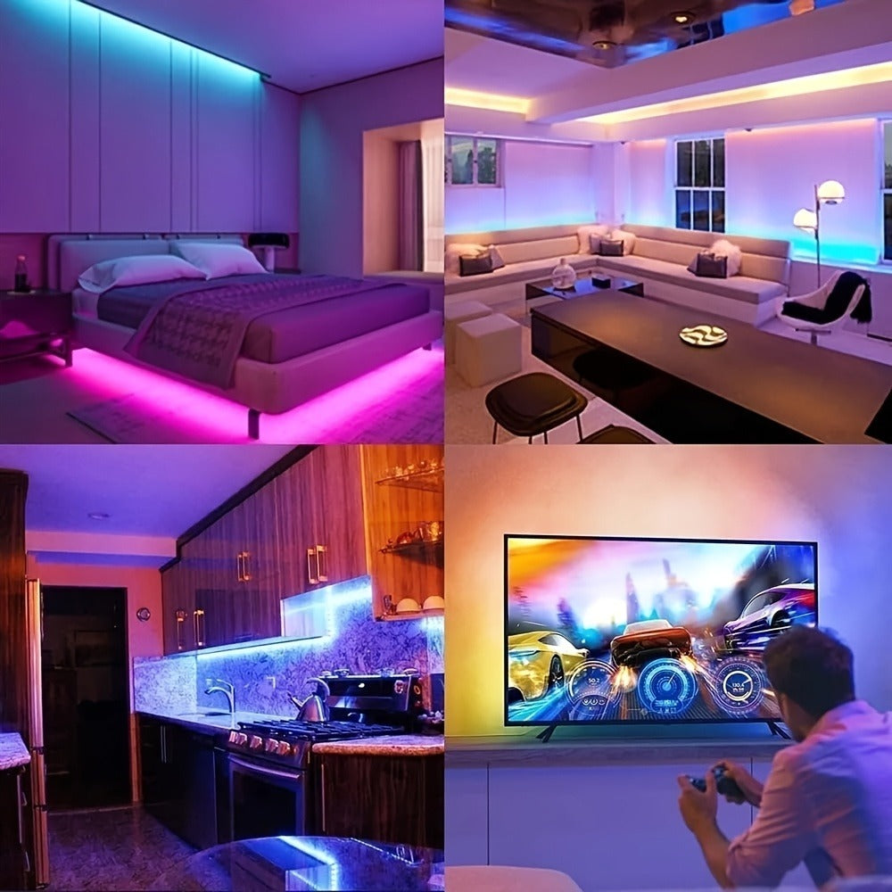 LED Strip Light RGB USB TV Backlight in 13ft or 20ft with 16-Color Remote, Dimming and Marked Cut Points