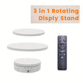 JANCHUN 3-in-1 360° Rotating Display Stand for Epoxy Glitter Tumbler, 5.74"/7.08"/8.06" Sizes, Remote Control