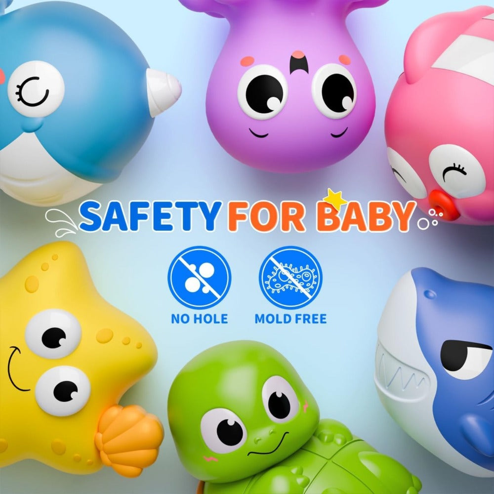 Light-Up Ocean Animal Bath Toy Sets with Random 6, 8 or 10-Piece Checkout Assortments Pictured