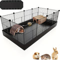 Small Animal Playpen & Guinea Pig Cage – 48'' C&C Cage with PVC Bottom Liner, One-Hand Release Hook & Triple Fixing