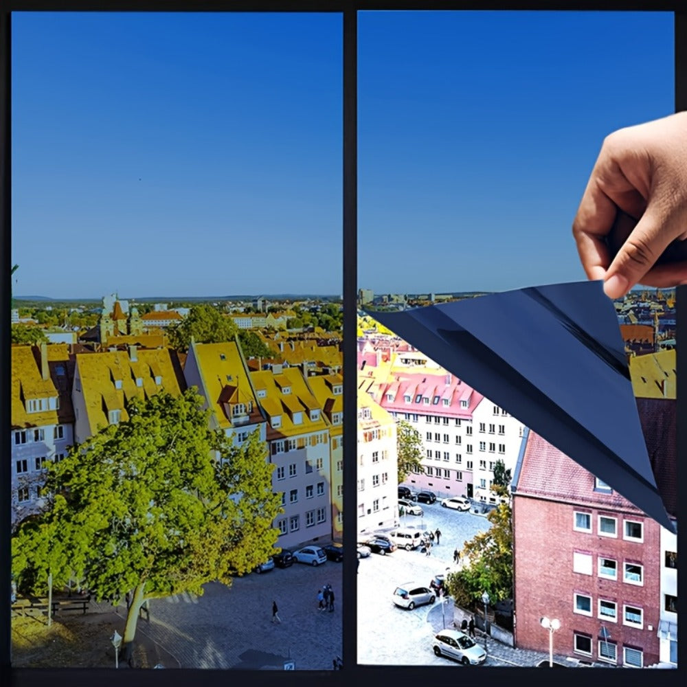 One Way Window Film Static Cling No Glue UV Blocking Heat Control Reflective Mirror Film for Home Office Bathroom