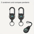 Tactical Retractable Keychain 2-Pack – Heavy Duty 23-Inch Steel Wire Rope with Lanyard, Multi-Tool Badge Holder & ID Clip for Camping