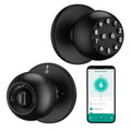 Smart Door Lock Tuya Smart Life Keypad Knob with App Mechanical Key and Passage Mode in Black