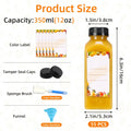 Reusable Juice Bottles 55pcs 12oz Bulk Clear Plastic Bottles with Caps Labels Funnel & Brush for Entryways, Bedrooms and Living Spaces