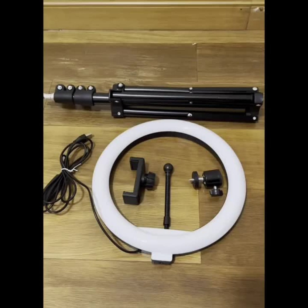 Selfie Ring Light Desk 12 Inch with Phone Holder 360 Rotating Pan Head Desk Tripod 17 RGB for an Everyday Personal Care Routine