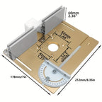 Aluminum Router Table Insert Plate with Fence & Miter Gauge - Precision Woodworking Tool, Dual Function Design