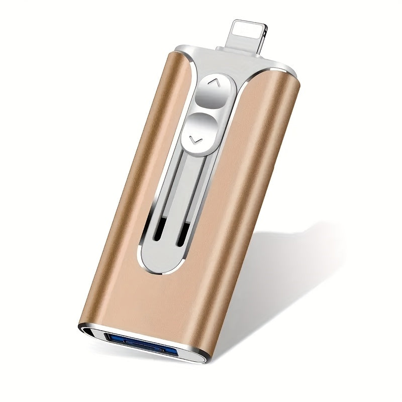 USB Flash Drive 4-in-1 USB 3.0 OTG Photo Drive with 128GB or 256GB Capacity, Four Connectors and Four Colors