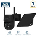 AI Auto Tracking Solar Security Camera Outdoor 360° Dome – AI Human Detection, Full Color Night Vision, Smart Siren & Spotlight