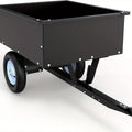 Dump Cart Steel Tow Behind for Lawn Mower ATV UTV, Garden Utility Trailer with Quick Release Pedal & Detachable Tailgate