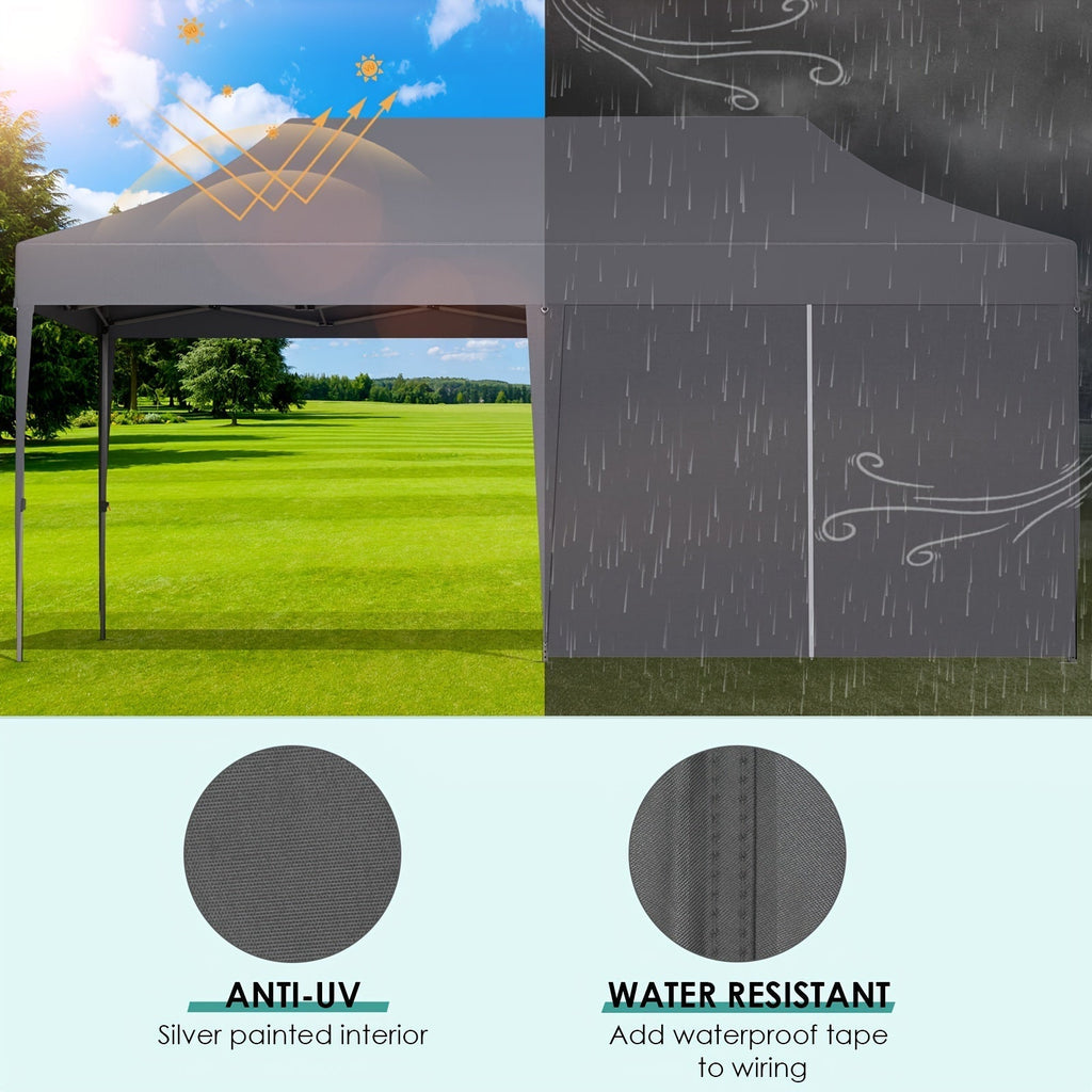 Pop Up Canopy Tent with Sidewalls, Outdoor Party Wedding Backyard for Garden, Patio and Yard Use