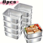 Food Storage Containers 304 Stainless Steel Set with Lids in Five-, Six- or Eight-Piece Options