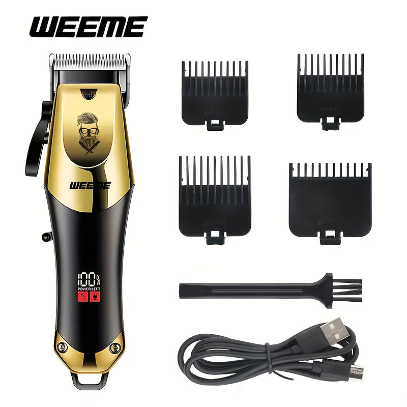 Men's Grooming Kit USB Rechargeable Hair Clipper Set with Nose Trimmer Electric Shaver Detail Trimmer 8 Limit Combs Professional Haircut Kit