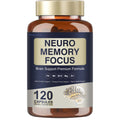 Memory Focus Brain Supplement 120 Capsules, Advanced Nootropic Formula with Ginkgo Biloba, Bacopa Monnieri