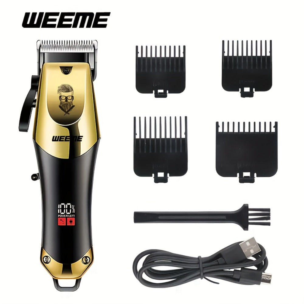 Men's Grooming Kit USB Rechargeable Hair Clipper Set with Nose Trimmer Electric Shaver Detail Trimmer 8 Limit Combs Professional Haircut Kit