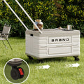 Collapsible Storage Bin with Lid and Handle 7.93Gal Foldable Plastic Crate Stackable Portable Tote Box for Camping Fishing Car RV Office