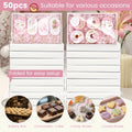 50-Pack White Pastry Presentation Boxes with Full Clear Lids and Pictured 9.5 x 6 x 1.2-Inch Size