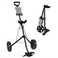Foldable 2 Wheel Golf Push Cart Trolley with Scoreboard – Lightweight Steel Frame Pull Cart with Adjustable Handle, Score Counter