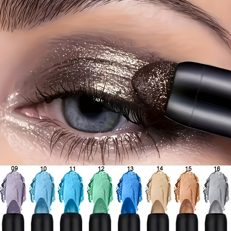 Fluorescent Eye Shadow Pen Set 8 or 16 Pcs, Shimmer Matte & Neon Gel Eyeliner Pencil Kit, for Makeup, Travel and Everyday Vanity Use