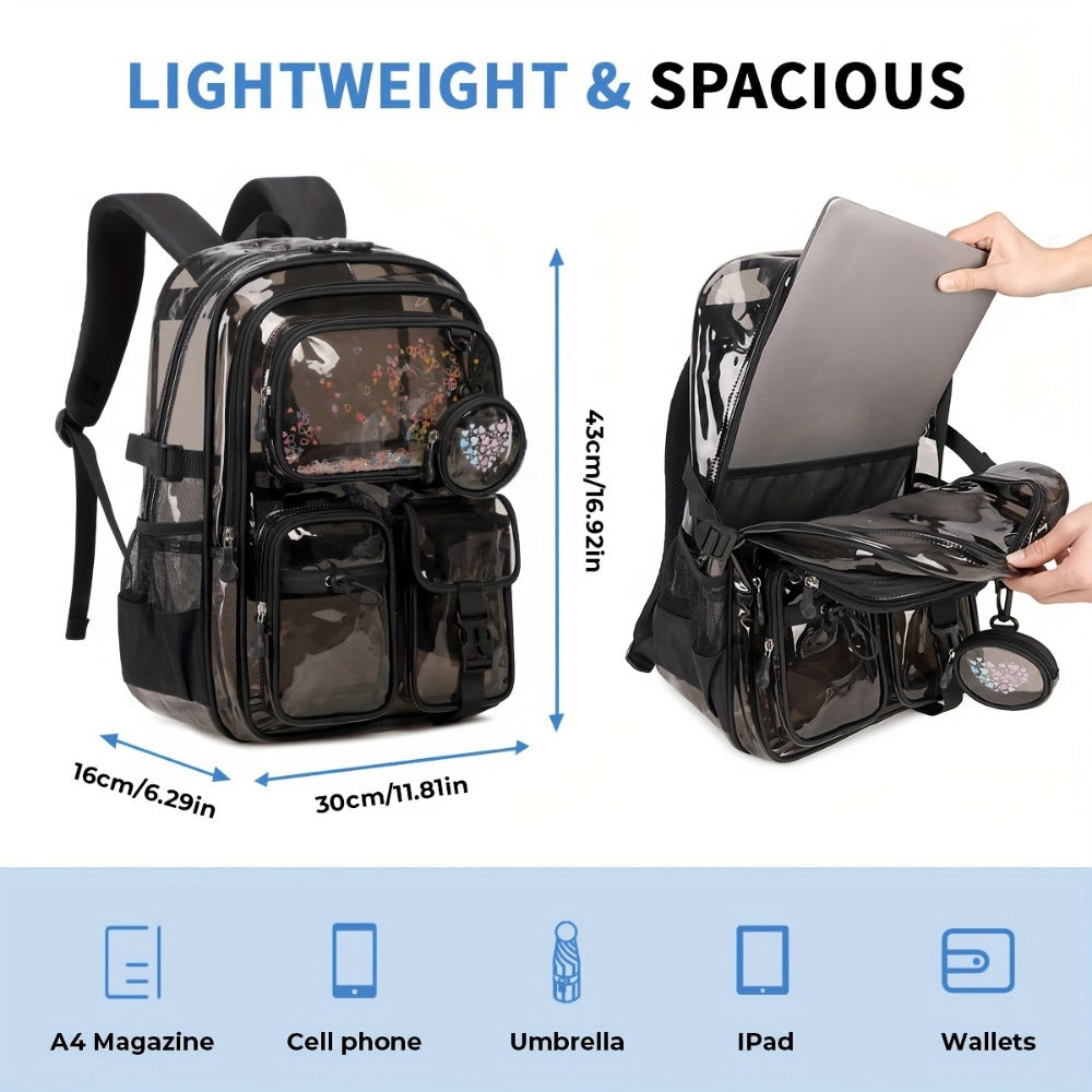 Backpack for Women – PVC, Clear, Transparent, Large Capacity – detail view 5