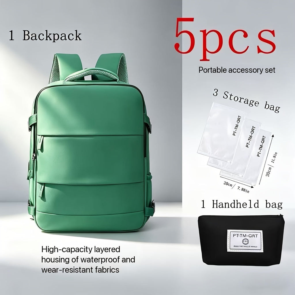 Backpack for Women – 5-Piece, Large Capacity, Expandable, for Travel – alternate view