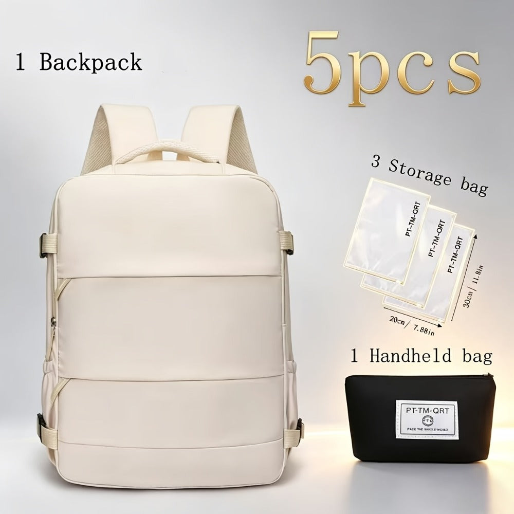 Backpack for Women – 5-Piece, Large Capacity, Expandable, for Travel – detail view 9
