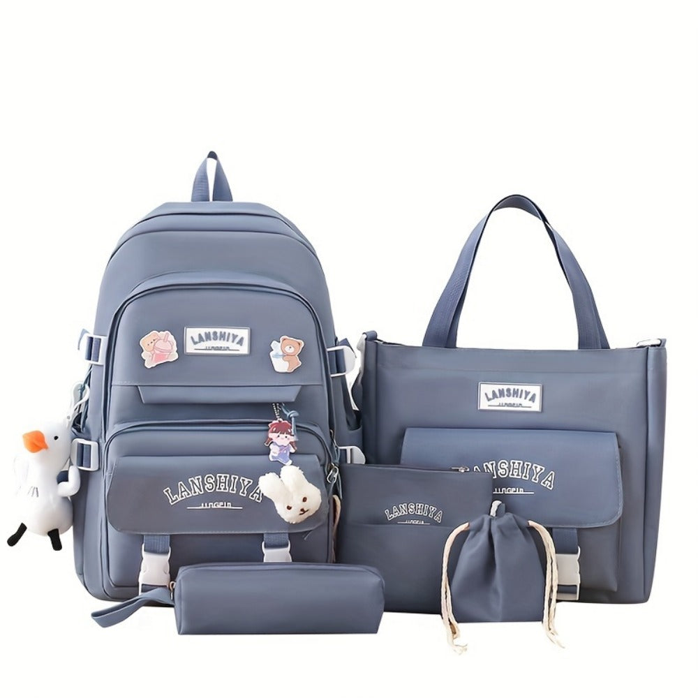 Backpack for Women – 5 Piece, Lightweight, Large Capacity, for School – detail view 10