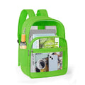 Backpack in Clear PVC with Reinforced Trim, Dual Bottle Pockets, Adjustable Straps and 3 Bright Colors