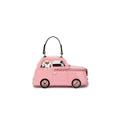 Novelty Car Backpack in Glossy Pink, Convertible SUV-Shaped Crossbody Bag for Statement Carry