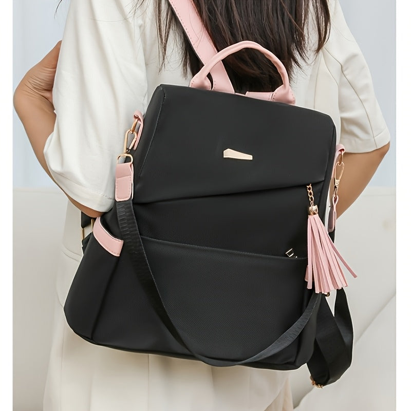 Backpack 2-in-1 Convertible Shoulder Purse with Large Zippered Interior & 4 Color Combo Styles