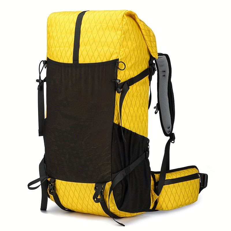 Backpack with 40-50L Expandable Roll-Top, Breathable Back Panel and 5 Bold Color Options for Outdoor Travel