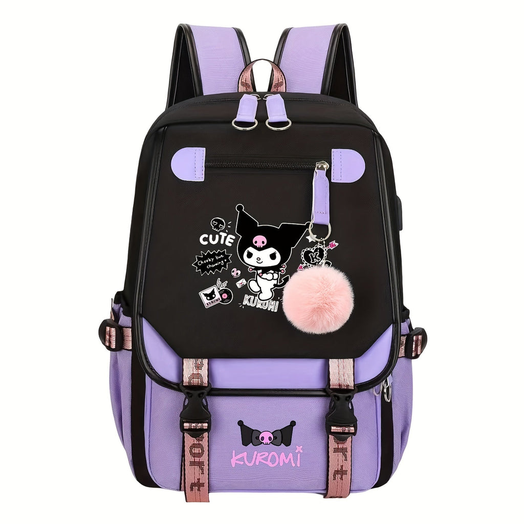 Character School Backpack with Tablet Compartment, Large-Capacity Anime-Inspired Daypack for Teens