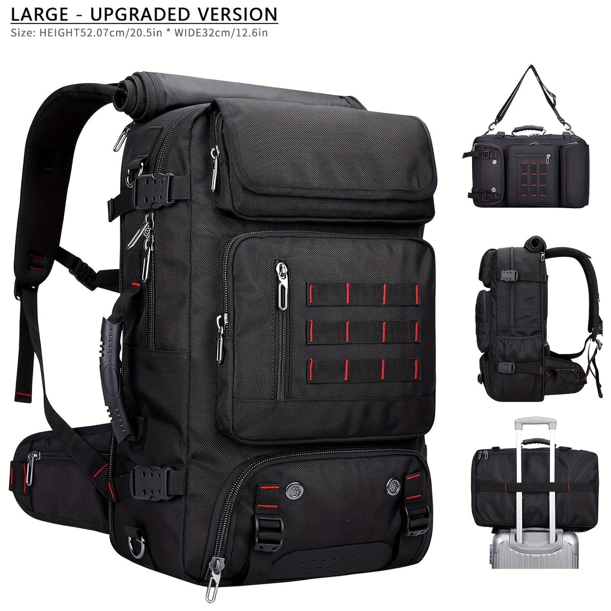 Backpack with 3-Way Carry, Shoe Pocket, Anti-Theft Storage, Trolley Sleeve and 9 Size-Color Options