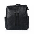 Backpack Soft Faux-Leather Work Daypack with Multi-Pocket Organization & Sleek Black Finish