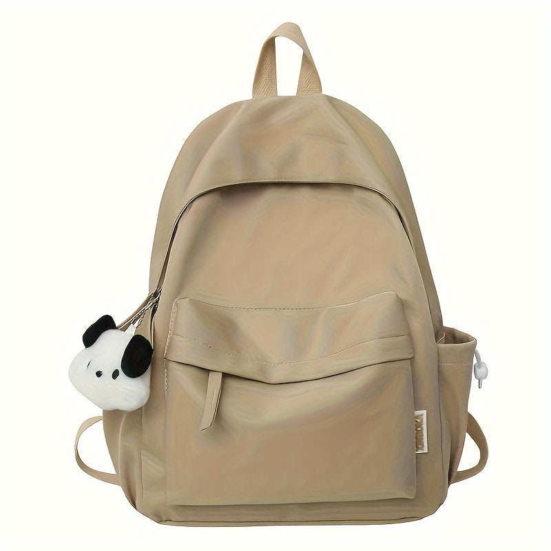 Backpack in Lightweight Nylon with Side Pockets, Adjustable Straps and 4 Soft Neutral Colors