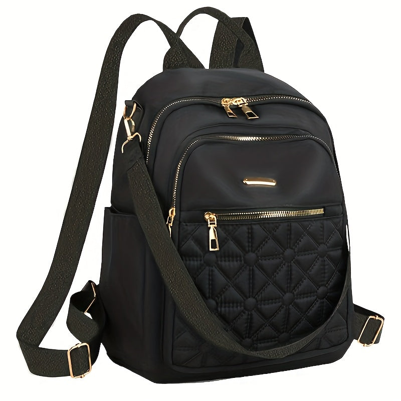 Backpack Lightweight Nylon Softshell Daypack with Front Zipper Pocket & 3 Neutral Colors for Travel
